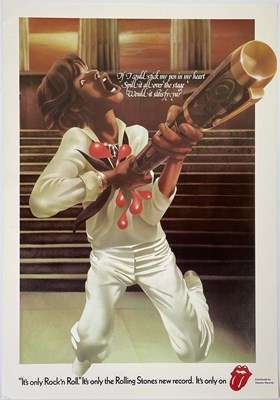 Lot 333 - THE ROLLING STONES - RARE 1974 PROMOTIONAL POSTER FOR 'IT'S ONLY ROCK N ROLL'.