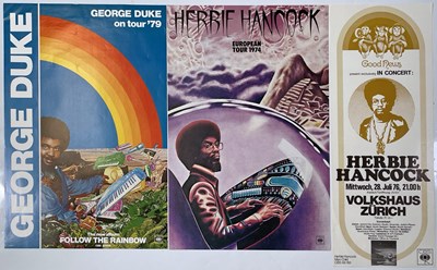 Lot 196 - JAZZ - HERBIE HANCOCK / GEORGE DUKE - ORIGINAL 1970S TOUR/PROMO POSTERS.