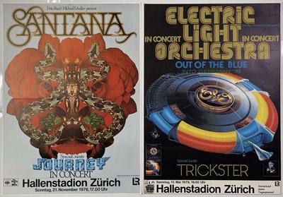 Lot 199 - SANTANA / ELO - ORIGINAL 1970S SWISS CONCERT POSTERS.
