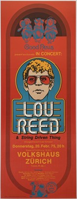 Lot 200 - LOU REED - ORIGINAL 1977 ZURICH CONCERT POSTER.