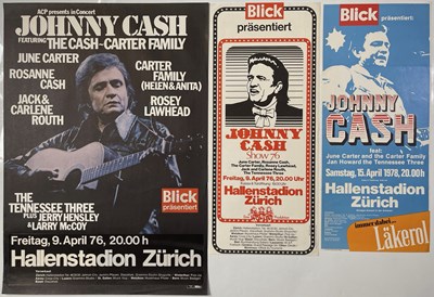 Lot 201 - JOHNNY CASH - ORIGINAL SWISS CONCERT POSTERS.