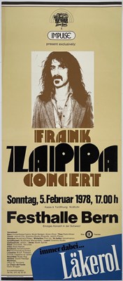 Lot 202 - FRANK ZAPPA - ORIGINAL 1978 BERN CONCERT POSTER.