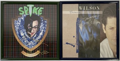 Lot 291 - SIGNED ALBUM SLEEVES - ELVIS COSTELLO / BRIAN WILSON.