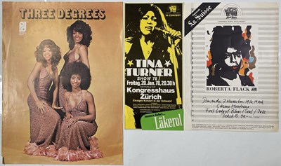 Lot 207 - SOUL - ORIGINAL 1970S CONCERT / PROMO POSTERS INC TINA TURNER / THREE DEGREES.