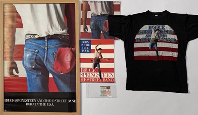 Lot 369 - BRUCE SPRINGSTEEN - 'BORN IN THE USA' MEMORABILIA COLLECTION INC POSTER, T-SHIRT, TICKET, PROGRAMME.