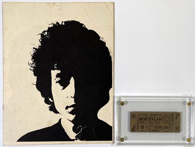 Lot 140 - BOB DYLAN - ORIGINAL 1966 CONCERT PROGRAMME AND SYRAH MOSQUE TICKET STUB.