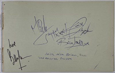 Lot 337 - THE ROLLING STONES - AUTOGRAPH BOOK SIGNED BY MICK, KEITH, BILL AND BRIAN JONES.