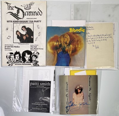 Lot 485 - PUNK / NEW WAVE SIGNED ITEMS INC PATTI SMITH / THE DAMNED / JOHN PEEL.