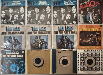 Lot 1138 - 10CC OVERSEAS 7" SINGLES WITH UK, USA AND JAPANESE ISSUES + DUPLICATES
