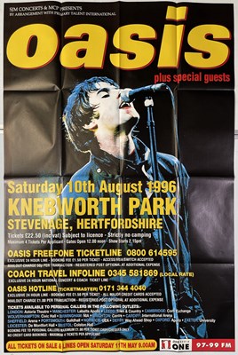 Lot 439 - OASIS - FOUR KNEBWORTH BILLBOARD POSTERS / STICKERS.