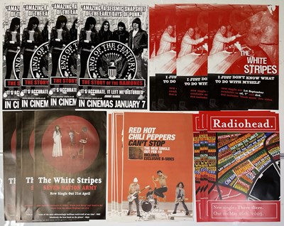 Lot 217 - RADIOHEAD / RHCP / RAMONES - PROMO POSTER COLLECTION - 20+ POSTERS.