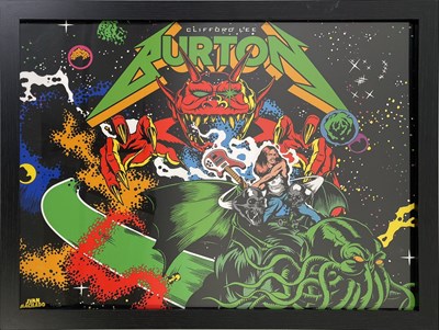 Lot 101 - METALLICA - LIMITED EDITION CLIFF BURTON PRINT BY JUAN MACHADO.