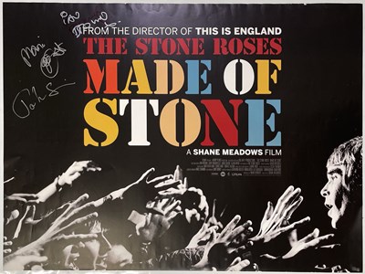 Lot 451 - STONE ROSES - SIGNED 'MADE OF STONE' QUAD POSTER.