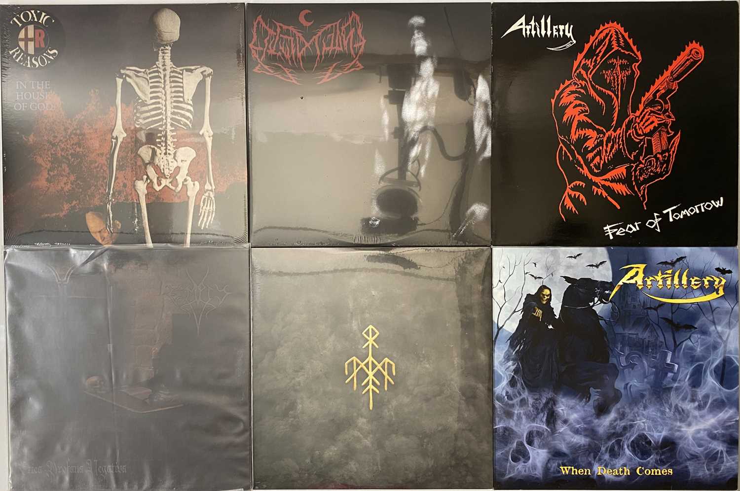 Lot 11 - ORIGINAL + REPRESS BLACK METAL DOOM/DRONE THRASH LPS - ARTILLERY, LEVIATHAN + MORE