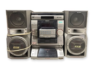 Lot 27A - SONY LBT-XG500 SETREO SYSTEM W/ 2 SPEAKERS & CD COLLECTION.