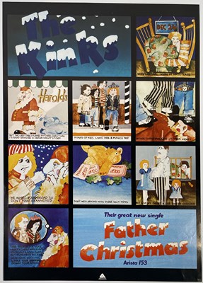 Lot 331 - THE KINKS - ORIGINAL FATHER CHRISTMAS ARISTA PROMOTIONAL POSTER.