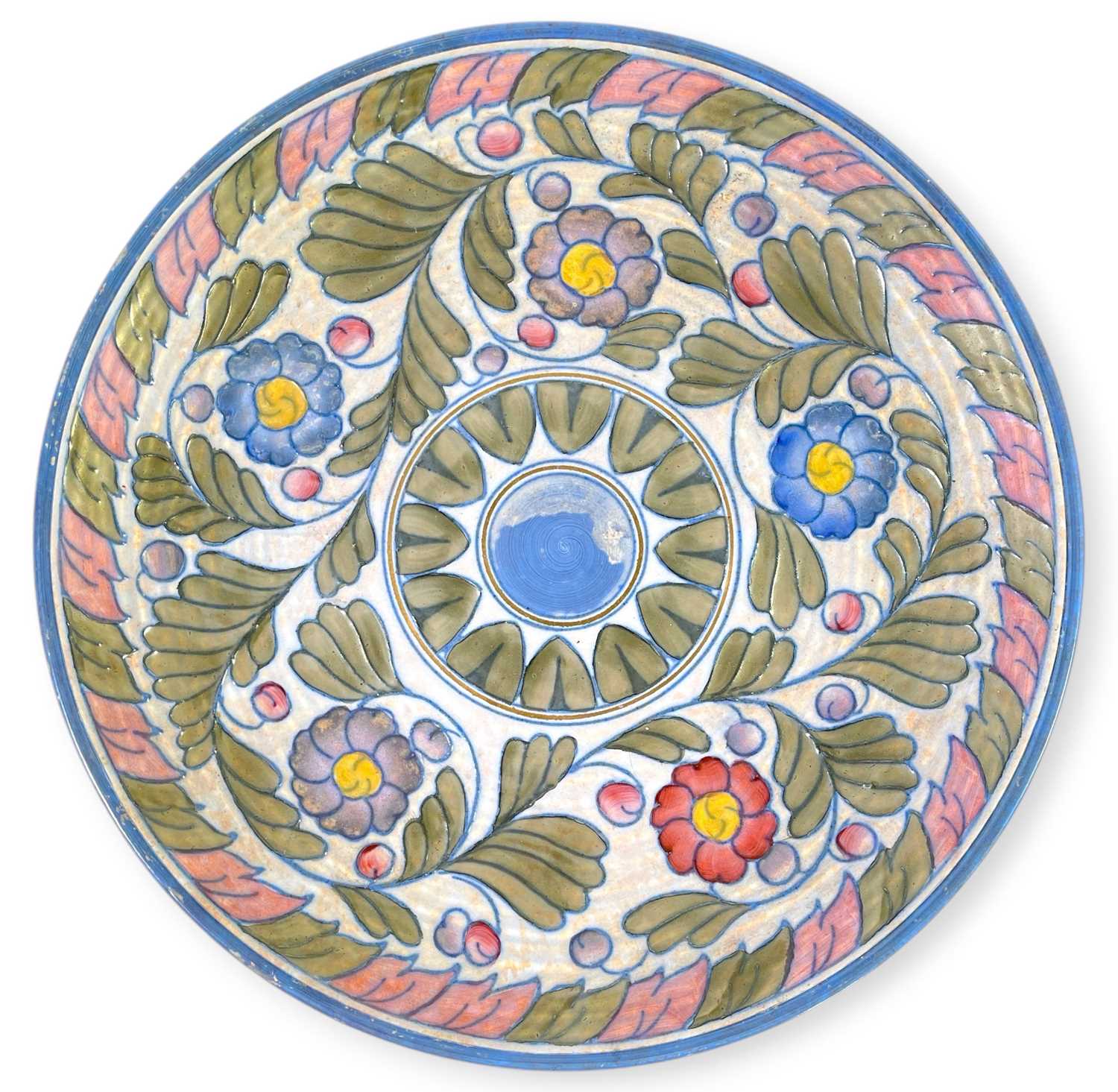 Lot 49 - CHARLOTTE RHEAD FOR CROWN DUCAL - 'PALERMO' WALL PLAQUE C1939.