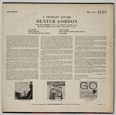 Lot 2 - DEXTER GORDON - 'A SWINGIN' AFFAIR' LP - USA MONO 1962, BLUE NOTE