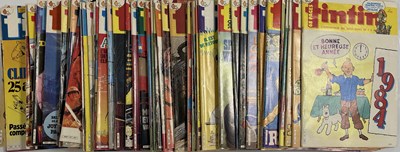 Lot 86 - LARGE COLLECTION OF BELGIAN FRENCH-LANGUAGE TINTIN COMIC MAGAZINES.