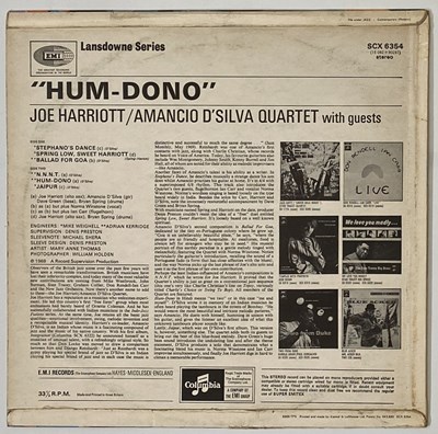 Lot 7 - JOE HARRIOTT & AMANCIO D'SILVA QUARTET - HUM DONO LP - 1969 UK - COLUMBIA, SCX 6354