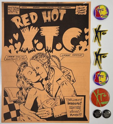 Lot 382 - XTC - ORIGINAL PROMO POSTER / BADGES.