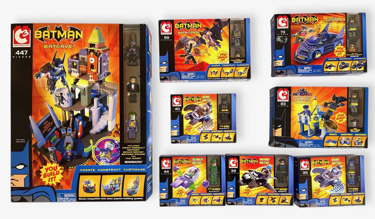 Lot 62 - C3 CONSTRUCTION BATMAN FIGURES AND SETS