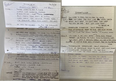 Lot 352 - BROS STREETWISE HANDWRITTEN LYRICS