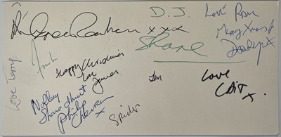 Lot 390 - THE POGUES - FULLY SIGNED CHRISTMAS CARD.