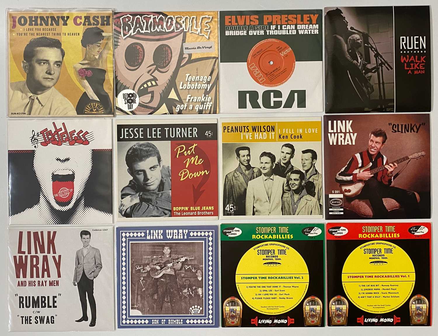 Lot 87 - ROCK & ROLL, ROCKABILLY & PSYCHOBILLY 7" SINGLES - JOHNNY CASH, BATMOBILE, LINK WRAY