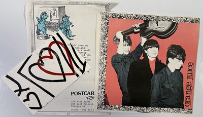Lot 1 - ORANGE JUICE - 'FALLING AND LAUGHING' 7" - UK 1980, W/ POSTCARD, LETTERS AND PRESS SHEET
