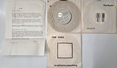 Lot 6 - THE SODS 7" SINGLES + ACETATE PACK WITH LETTER - RARE 70'S PUNK ROCK