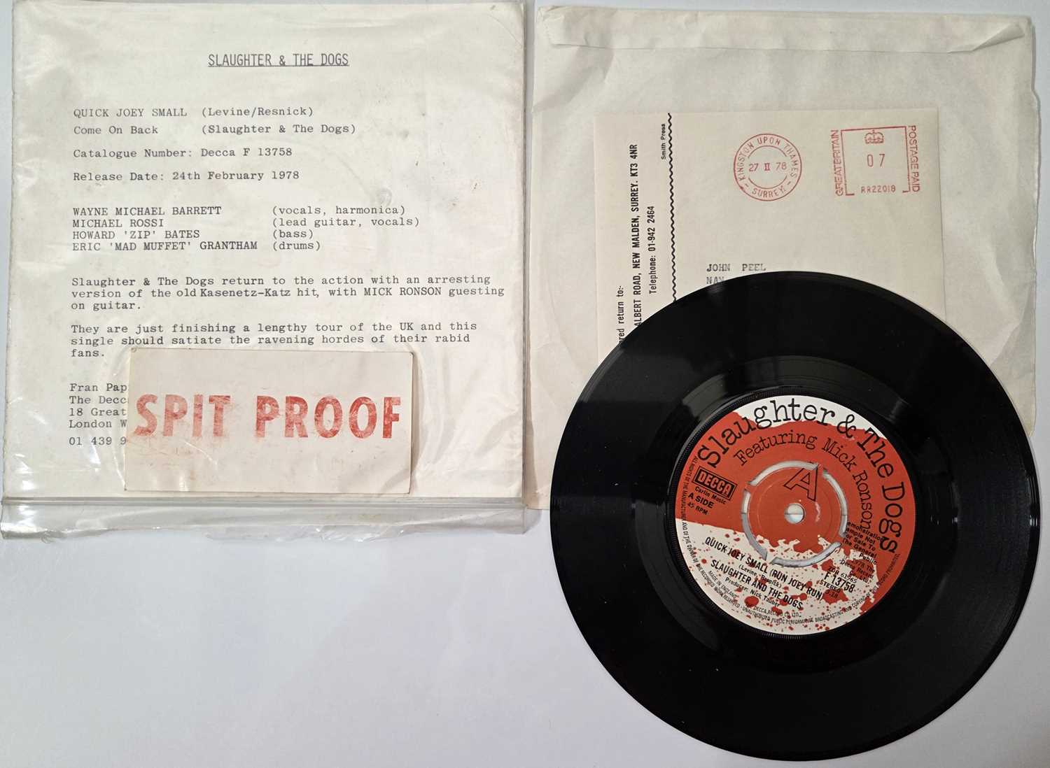 Lot 87 - SLAUGHTER & THE DOGS - 7" PACK (INC DEMOS)