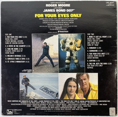 Lot 122 - JAMES BOND - FOR YOUR EYES ONLY SOUNDTRACK LP SIGNED BY ROGER MOORE.