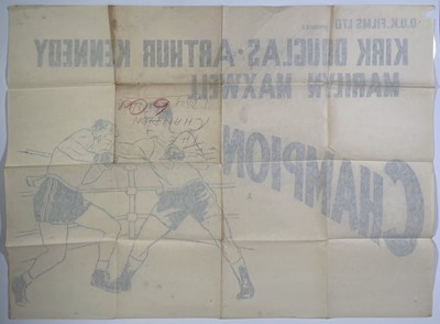 Lot 135 - BOXING INTEREST - KIRK DOUGLAS IN 'CHAMPION' (1949) - QUAD POSTER.