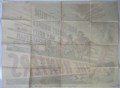 Lot 136 - ROBERT MITCHUM IN 'THE HUNTERS' (1958) - ORIGINAL UK QUAD POSTER.
