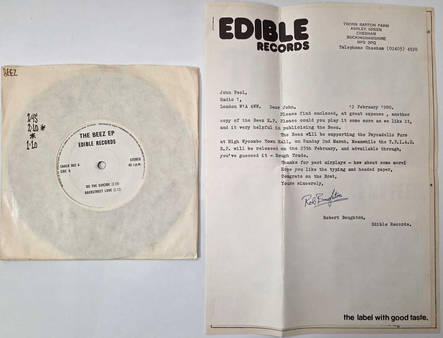 Lot 114 - THE BEEZ - THE BEEZ EP 7" (SNACK 002 - ORIGINAL 1979)