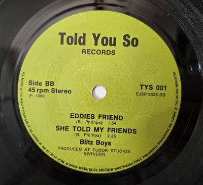 Lot 116 - BLITZ BOYS - EDDY'S NEW SHOES 7" (TYS 001 - UK ORIGINAL)