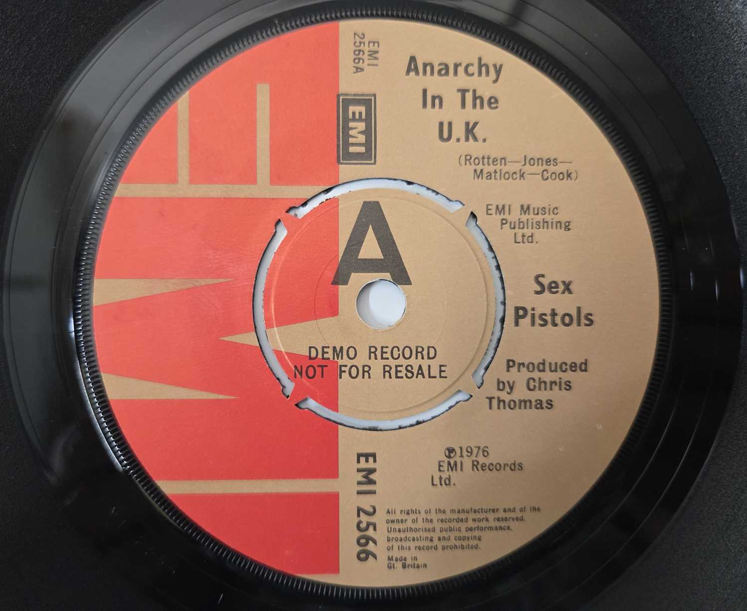 Lot 121 - SEX PISTOLS - ANARCHY IN THE UK 7" (UK EMI DEMO - EMI 2566)