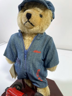 Lot 2 - SCHUCO MECHANIC 'RENNMAX' BEAR WITH MERCEDES-BENZ 1936 MODEL CAR
