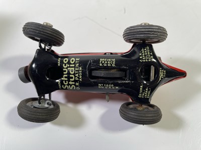 Lot 2 - SCHUCO MECHANIC 'RENNMAX' BEAR WITH MERCEDES-BENZ 1936 MODEL CAR