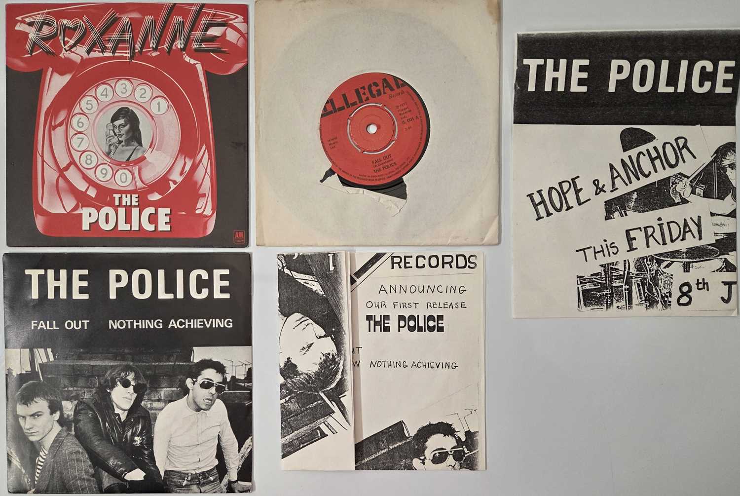 Lot 50 - THE POLICE COLLECTABLE 7" SINGLES WITH RARE GIG POSTER + PRESS FLYER