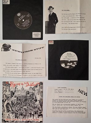 Lot 52 - THE POGUES - 7" SINGLES PACK WITH PROMOS AND STIFF RECORDS PRESS MATERIAL