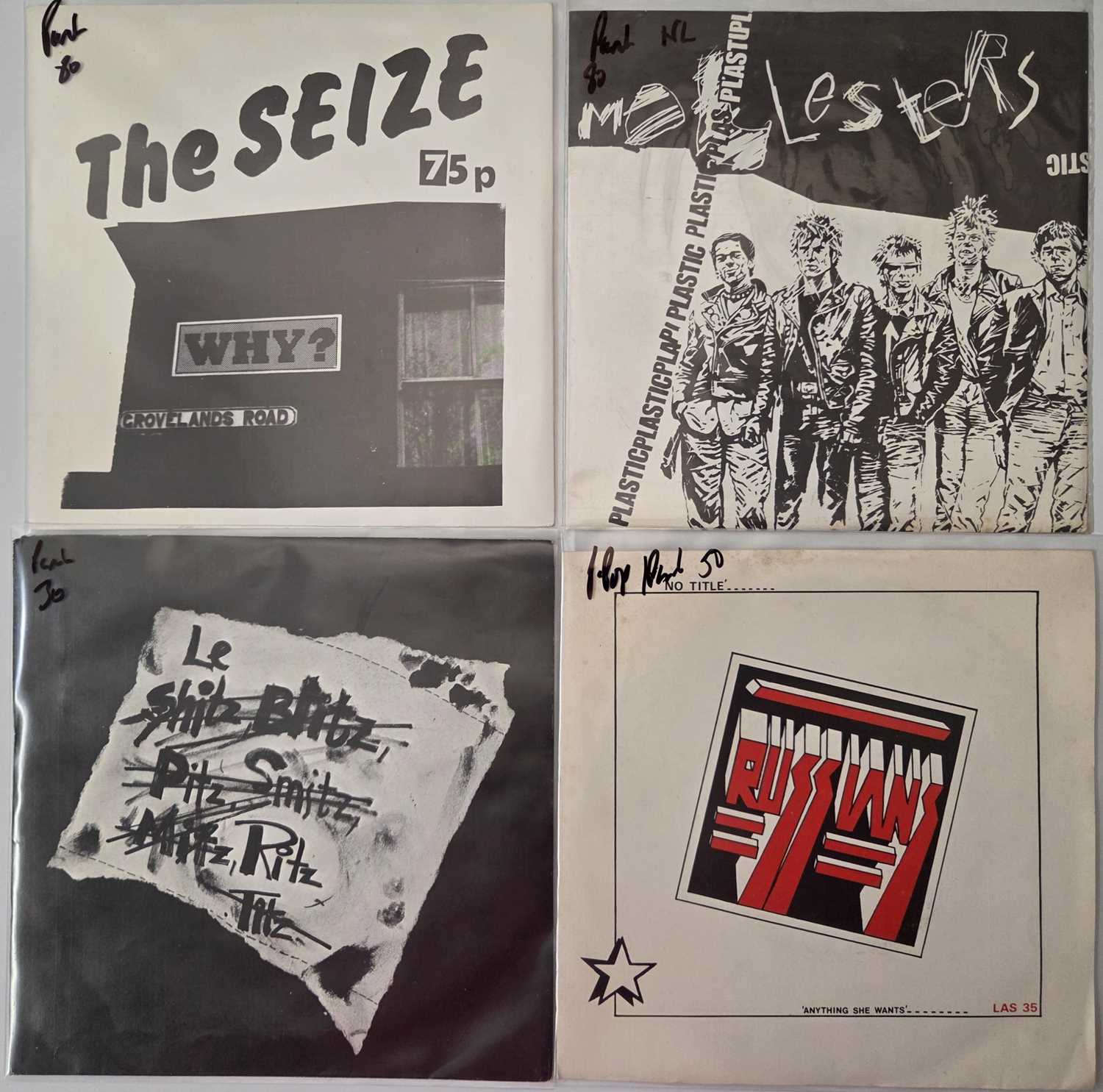 Lot 132 - PUNK - 7" SINGLE PACK - THE SEIZE, MOLESTERS, LE RITZ, THE RUSSIANS