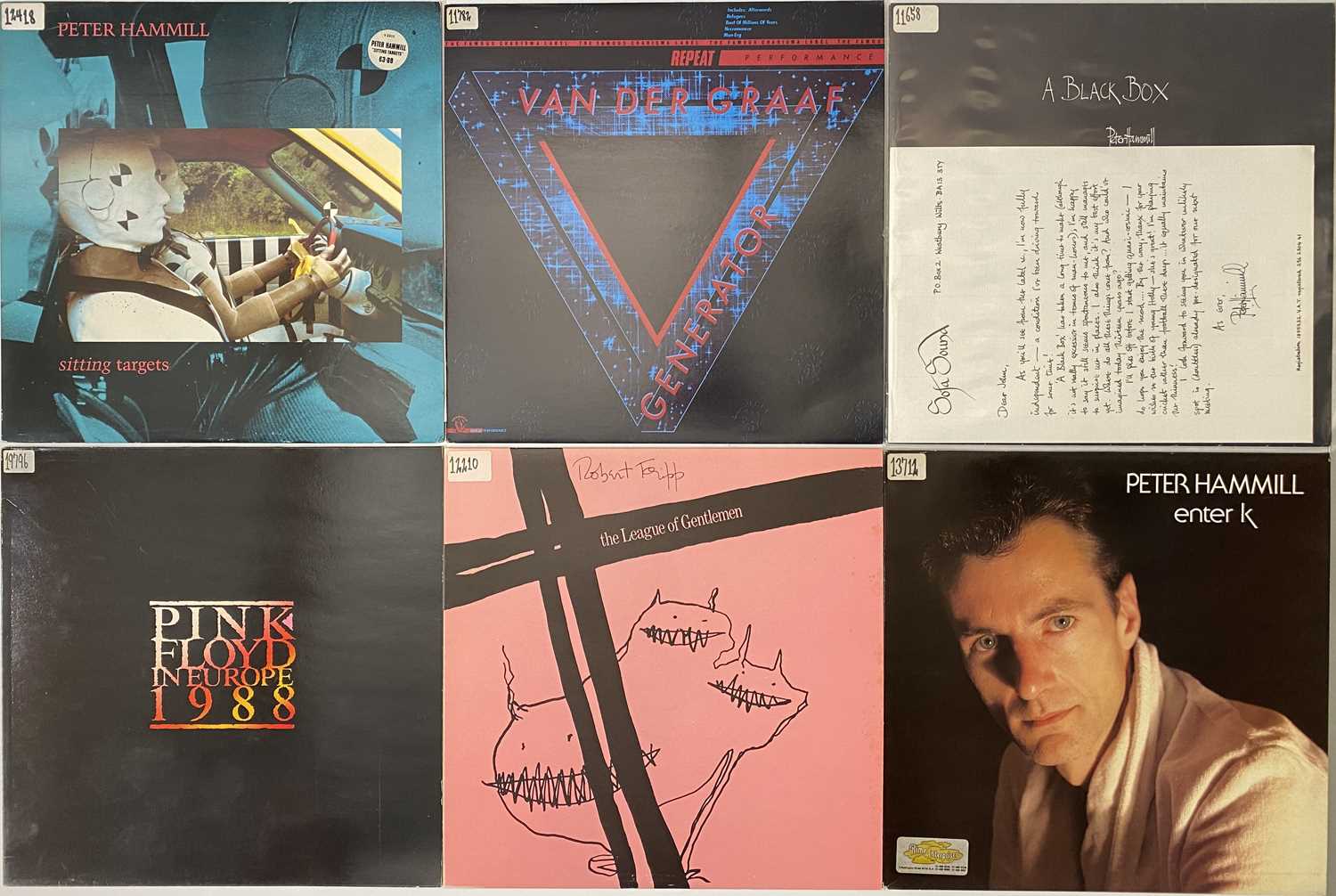 Lot 57 - CLASSIC PROG LPS - PETER HAMMILL, ROBERT FRIPP, PINK FLOYD WITH LETTERS/PRESS