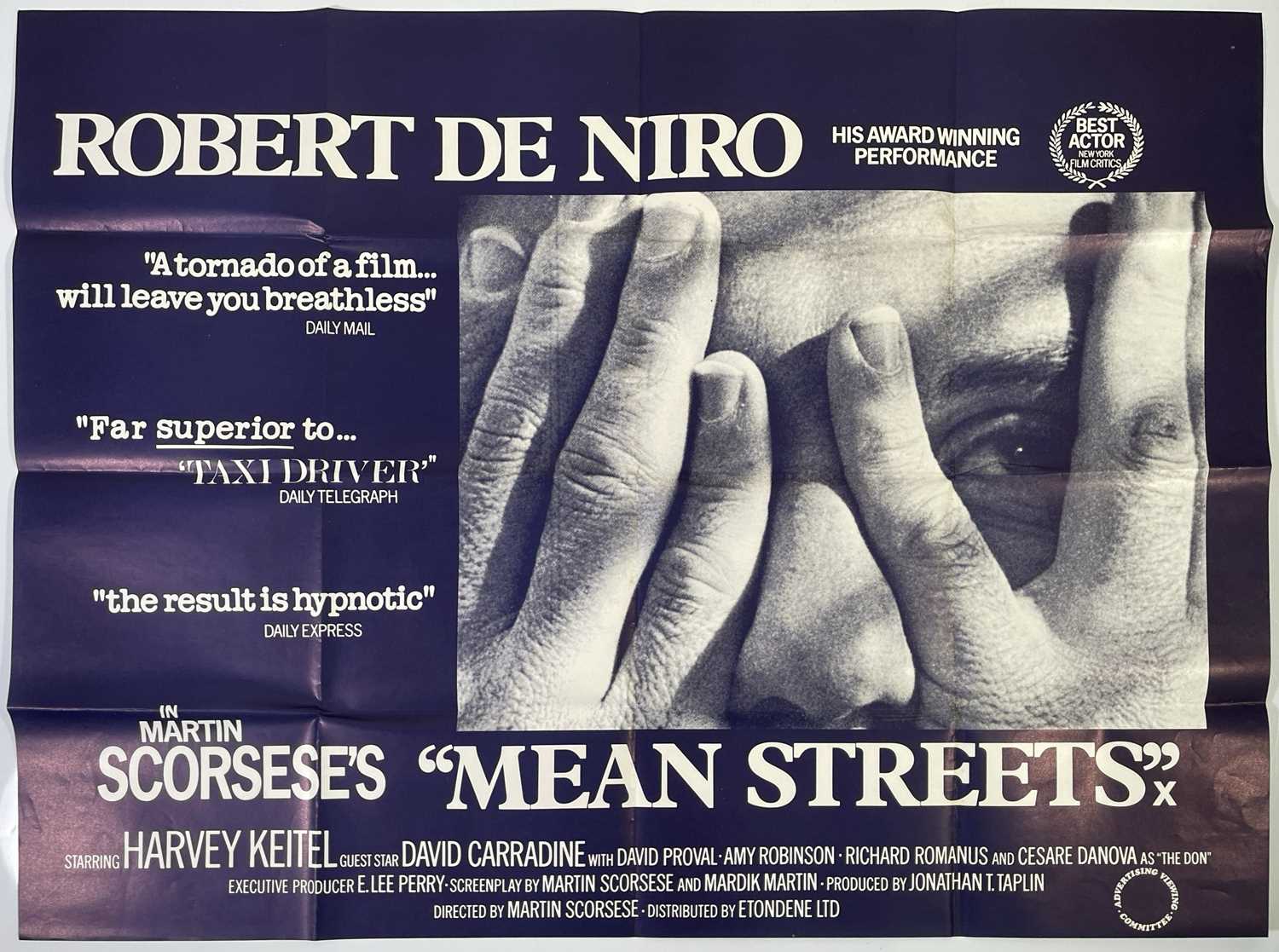 Lot 146 - MEAN STREETS (1973) - ORIGINAL UK QUAD POSTER.