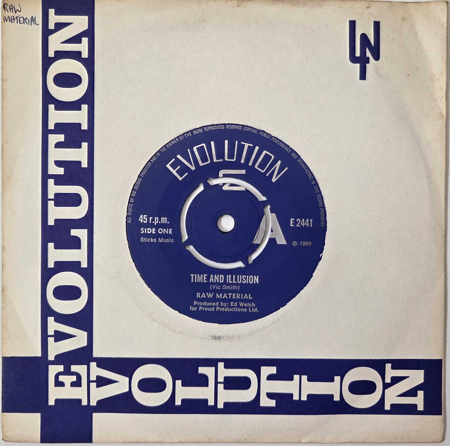 Lot 154 - RAW MATERIAL - TIME AND ILLUSION - 7" SINGLE