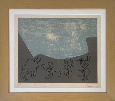 Lot 37 - PABLO PICASSO - LIMITED EDITION VINTAGE PRINT 'BACCHANAL WITH BULL'.