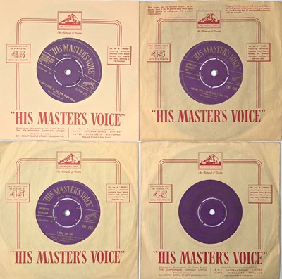 Lot 94 - ELVIS PRESLEY 7" SINGLES - UK HMV PURPLE/GOLD LABELS & 'CASTLE' CENTRE EXPORT