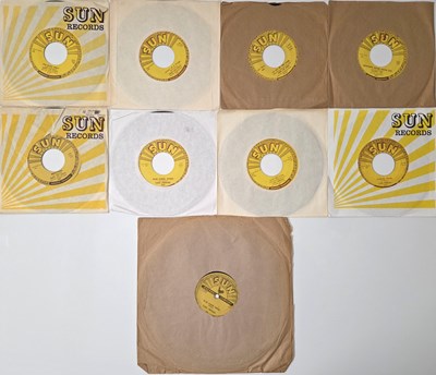 Lot 96 - ORIGINAL USA SUN RECORDS 7" PACK W/ BILLY RILEY, ROSCO GORDON ECT & 78' CARL PERKINS