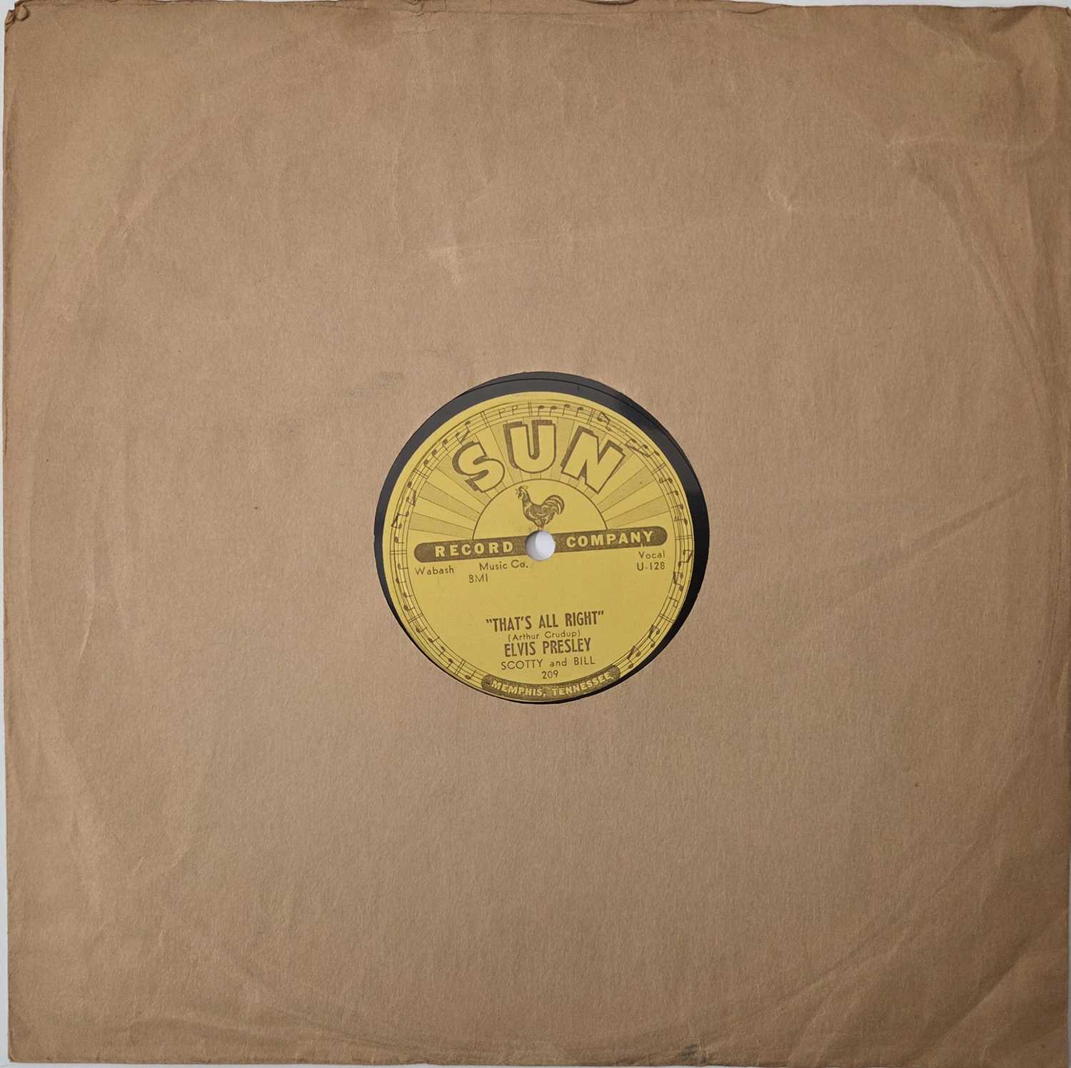 Lot 97 - ELVIS PRESLEY, SCOTTY & BILL - 'THAT'S ALL RIGHT' 78 SHELLAC - USA 1954 SUN RECORDS